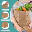 MUCHII 57 LB 50 Count Kraft Paper Bags, Large Brown Paper Grocery Bags for Storage, Shopping