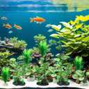 14 Pcs Aquarium Decorations Fish Tank Artificial Plastic Plants Silk Aquarium Plants Aquatic Water Grass Foreground Decor for Fish Tank Decoration