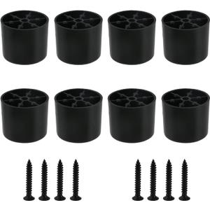 MY MIRONEY 8PCS Plastic Furniture Legs Hardware Screw-in Sofa Legs Couch Legs Replacement Black Round Chair Legs Riser Furniture Feet Protectors with Screws, 1.38" D x 1.18" H (1.38" x 1.18")