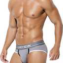 Casey Kevin Men's Cotton Briefs Wide Waistband No Fly Underwear Briefs for Men 4 Pack (S)