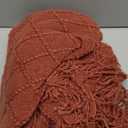 BOURINA Burgundy Throw Blanket 50x60 Inches Throw Textured Solid Soft Sofa Couch Decorative Knit Blanket