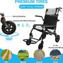 Wheelchairs for Adults –Transport Wheelchair Lightweight Foldable with Telescopic Handle, 18-Inch Seat Width, Portable Travel Wheelchair for Seniors, Supports Up to 350 lbs,Grey