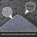 YIHOUSE Bathroom Rugs Mat Set 3 Piece Dark Grey, Memory Foam Bath Mats Sets, Non Slip Water Absorbent Washable Bath Rugs for Sink, Toilet and Floor