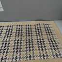 LUMI Door Mat Indoor Entrance, Dirt Resist Low Profile Entryway Mats, Non-Slip Rubber Backing Indoor Door Mat, Inside Thin Doormats for Floor, Front Door, Garage, 18"x30", Khaki Houndstooth