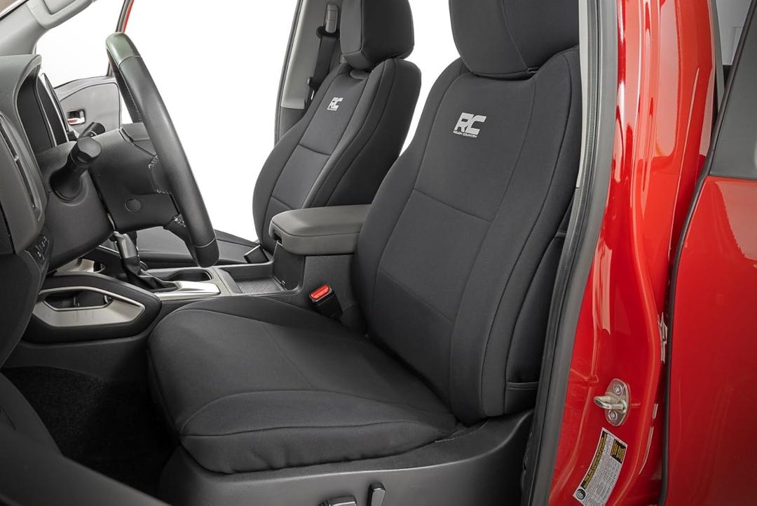Rough Country Neoprene Seat Covers for Nissan Frontier Crew Cab (2022-2024) - Waterproof & UV Resistant, Foam Padded, Front & Rear Seat Cover Set