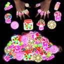 Yizeda Candy Birthday Party Favors Lollipop Candies LED Light Up Rings for Treat Bags Stuffers Candyland Party Classroom Prizes Candyland Birthday Supplies
