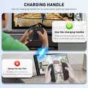 FUNDIARY Charging Grip, Ergomonic Comfort Grip for Nintendo Switch 2 Controllers, Portable Charger Dock with USB Type-C Cable and LED Light Indicators, High Speed Charge While Play