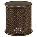 Coaster Krish 18-inch Round Coastal Wood Accent Table Dark Brown