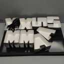 Dunzoom 8 Pack Xmas Letter Boxes for Christmas Gift Wrapping Xmas Letter Shaped Empty Flower Gift Box Fillable Christmas Party Favors Candy Presents Packaging (Black, Clear Lid)