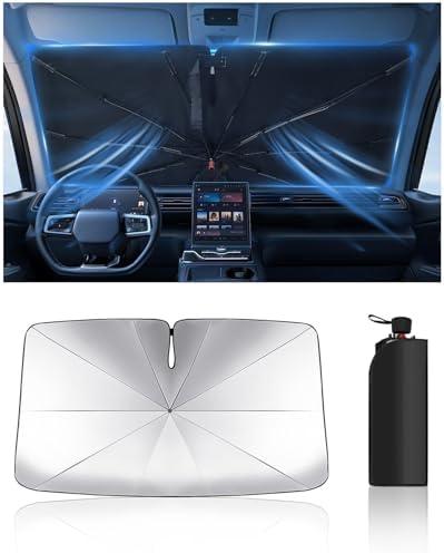 Noiclub Foldable Windshield Sun Shade Umbrella – Reflective Car Window Cover for Front Windshield, Heat Blocker for SUV, Truck, Sedan – Easy Storage with Bendable Handle