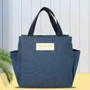 Lunch Bag Insulated Tote Cooler Bag Lunch Box for Women and Men Bento Bag Waterproof Large Capacity Lunch Tote for Work Picnic (Blue)