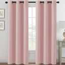 H.VERSAILTEX Blackout Curtains for Bedroom Thermal Insulated Room Darkening Living Room Curtains 84 Inch Long Grommet Privacy Protection Window Curtain Panels/Drapes for Nursery, 2 Panels, Baby Pink