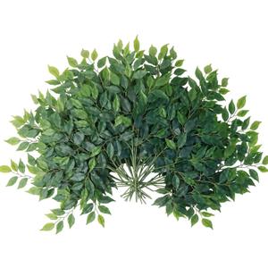 mizii 24pcs Artificial Greenery Stems Silk Green Leaves Fake 23in Ficus Garland Spray Plants Faux Greenery Decoration for Centerpieces Wedding Arch Flower Bouquet Table Home Decor (24)