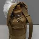 Half Gallon Water Bottle with Sleeve - 64 Oz Insulated Water Jug with Handle - Green Stainless Steel Sports Water Bottle for Gym Workout Hiking Tactical Bottle Holder with Pouch Khaki