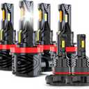 Lights Compatible for Dodge Grand Caravan Light Bulbs Fog Lights for Off road Use, Years: 2011 2012 2013 2014 2015 2016 2017 2018 2019, 48000 Lumens 800% Brightness, Pack of 6