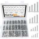 Trivd Frol 750PCS #2-56#4-40#6-32#8-32 Phillips Pan Head Screws Bolt Nut Flat Washers 304 Stainless Steel Machine Screws Nuts Washers Assortment Kit (#2-56#4-40#6-32#8-32)