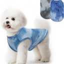 cyeollo 2 Pack Dog Shirts Sun Protection T Shirt Tie Dye Tank Top Stretchy Soft Doggie Vest Summer Dog Clothes for Small Dogs (Medium (7-11lbs))