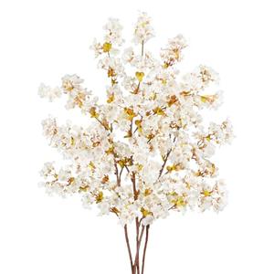 unlemoni 4 Pieces White Cherry Blossom Branches, 39.3" Silk Faux Cherry Blossom Flowers Stems Flower Arrangements for DIY Home Wedding Tall Vase Party Cheery Blossom Tree Decor