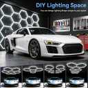 LZHOME Hexagon 5000K LED Garage Lights: 25 Pack Updated 1.31-inch Wider Size, 26300LM Super Bright Hex Lighting LED Ceiling Shop Light for Garage, Car Detailing, Workshop, Warehouse, Gym, Basement