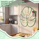 Lincia Dry Erase Planner Board for Wall, 32 x 17 Inch Reusable Family Organizer with 8 Markers, Leaf Design Peel & Stick Whiteboard for Kitchen Office Fridge,to-do, Meal Plan Grocery List