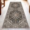 Washable Runner Rug 3x8 | Non Slip Rug Runners for Hallways, Entryways, Kitchens, Bathrooms, Bedrooms | Ultra-Soft Flannel Carpet Runners with Rubber Backing (Black Brown, 3x8)