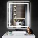 36"x30" LED Bathroom Mirror with Anti-Fog, Stepless Dimmable Lights, 3 Color Modes, Shatter-Proof Tempered Glass,Waterproof Design