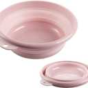 Jkhome Collapsible Wash Basin Folding Dishpan Dish Bowl Washing Tub Set of 1 (Pink - Size Small)