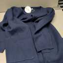 ANRABESS Womens Cardigan Sweater Open Front Knit Long Coatigan Dressy Casual Jacket Coat 2025 Fall Outfits Classy Clothes (Large, Navy Blue)