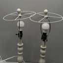 23'' Farmhouse Table Lamps for Living Room Set of 2 with USB C+A Ports, Retro Bedside Lamp for Bedroom, Office, Dining Room, Knob Switch, 3 Color Temperatures, Bulb Included, Beige