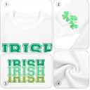 St Patricks Day Sweatshirt Women Shamrock Sweater Notre Dame Shirts Clover Top Irish Gift Long Sleeve Pullover (White, L)