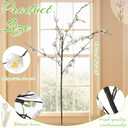 Giegxin 42 Inch Spring Faux Cream Cherry Blossom Branches 3 Pcs Artificial White Cherry Blossom Stems Fake Spring Blooming Long Stem Bush for Vase Floral Arrangement Wedding Party Home Decoration