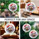 2 x Sloth Christmas Ornaments 2025, Animal Lover Gifts for Teens, Adults, Friends, Christmas Sloth Gifts for Men and Women, Ceramic Ornaments for Christmas Decorations