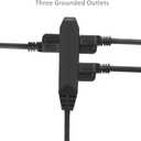 Prime 16/3 Extension Cord/Wire Power Cable, Indoor/Outdoor, 16/3, 3 Outlet, 15 Feet, UL Listed, Black