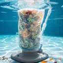 Rechargeable Pool Leaf Vacuum with Telescopic Pole, 83GPM Powerful Suction Cordless Pool Skimmer for Inground & Above Ground Pools with 6.6Gal Leaf Catcher Bag for Heavy Debris Areas (Gray)