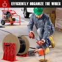 Multi Purpose Wire Dispenser, Cable/Wire Spool Rack, Wire Spool Caddy, Holds Spools Up to 34" In Diameter, Load Capacity 330 LBS, 1 Pair (Red)