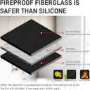Fireproof Stove Top Covers for Electric Stove,28"x20" Heat Resistant Glass Top Stove Cover Protector,Silicone Coated Fiberglass Stove Top Mat for Prevents Scratching(Black)