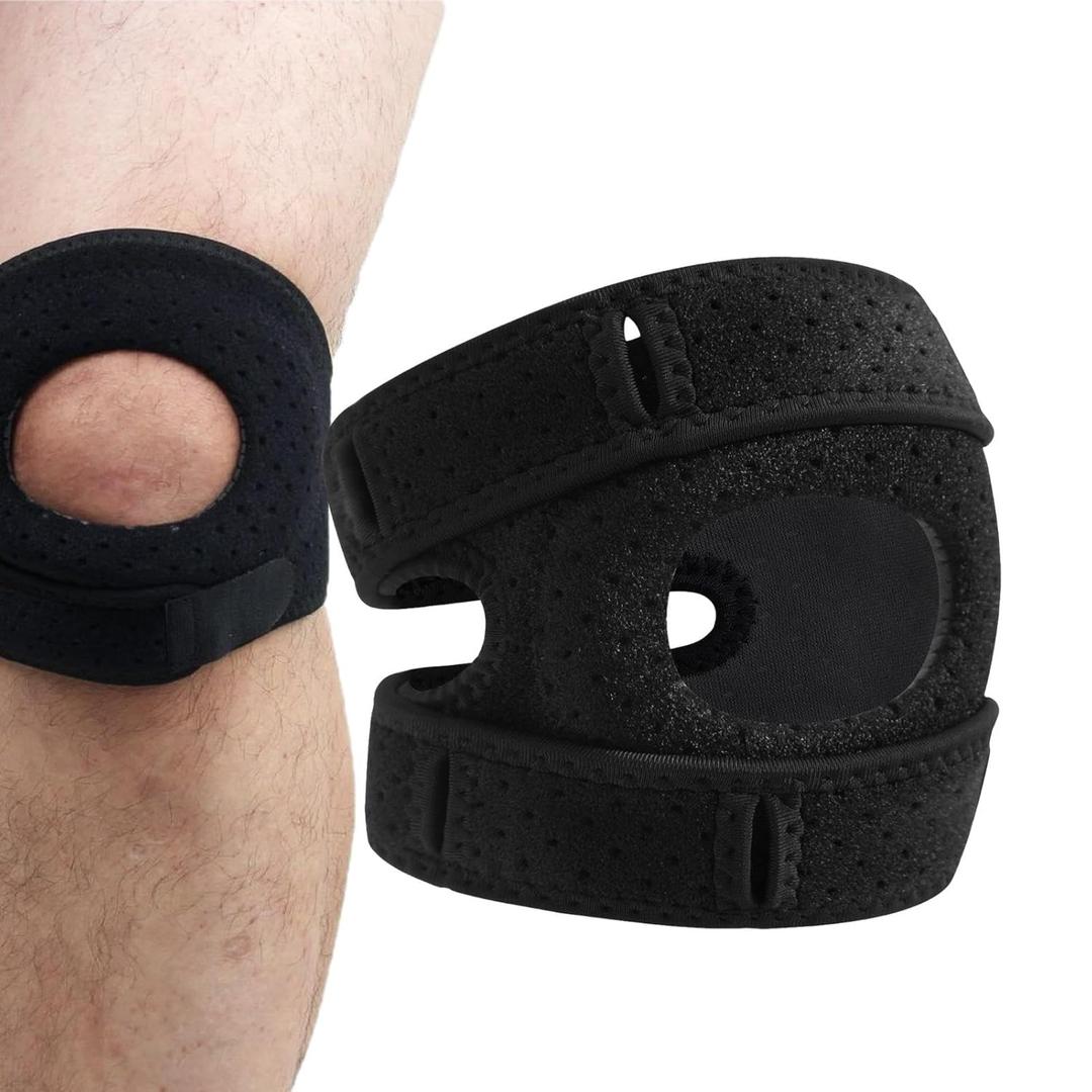 Patella Knee Brace - Medical Knee Support, Patella Knee Support Strap | body prox Patella Tendon Knee Strap, Adjustable Tendon Stabilizer Anti-Slip Shock Absorbing for Running, Jump Rope, Climbing (Black)