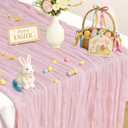 Pink Table Runner, 10 Ft Spring Table Runner, Gauze Rustic Cheesecloth Table Runners for Wedding, Party, Baby & Bridal Shower, 120 in Boho Table Runners for Easter, Mother's Day