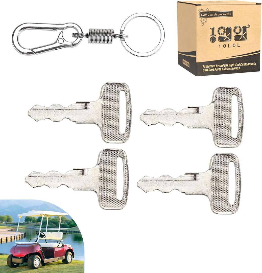 10L0L 4 Pack Ignition Keys for Yamaha G14 G16 G19 G20 G21 G22 G29 Drive Electric Golf Cart, Replace OEM JU2-H2511-00