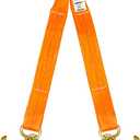 SENKEYFE Tow Straps V Bridle, 3" x 24" Recovery V-Strap with RTJ Cluster Hooks, 5400LBS RT Compact J Hook Recovery Bridle, Towing Strap with Hook for Wrecker, Rollback, Car Hauler