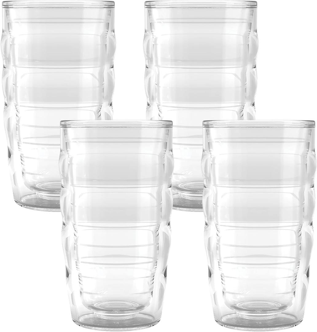 Tervis Clear & Colorful Tabletop 10oz Made in USA Double Walled Insulated Tumbler Travel Cup Keeps Drinks Cold & Hot, 10oz - 4pk, Clear