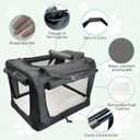 Fhiny Large Cat Carrier for 2 Cats, 24"x17"x17" Soft Dog Crate Collapsible Portable Travel Pet Carrier Bag Durable Breathable Foldable Kitten Carrier Bag for Cats Puppy Under 45 Lbs Black