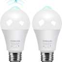 Motion Sensor Light Bulbs, 13W (100Watt Equivalent), Motion Activated Dusk to Dawn Security LED Bulb, 5000K Daylight, Energy-Efficient, for Indoor and Outdoor Lighting, Porch, Stairs, Hallway 2Pack