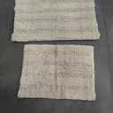 Non Slip Thick Shaggy Chenille Bathroom Rug Mat Set Extra Soft and Absorbent Striped Floor Rugs, 2 Piece, Machine-Washable