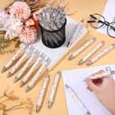 TaoBary 32 Pcs Fall Floral Ballpoint Pens Wildflower Thanksgiving Christmas Gifts for Women 1.00 mm Black Ink Fashionable Retractable Ballpoint Pens for Bridal Shower Wildflower Party Favor