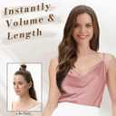 BARSDAR Black Wavy Clip in Hair Extensions - 20 Inch Long Wavy Clip in Hair Extensions for Women, 5 PCS Soft Synthetic Natural Looking Black Curly Hairpieces Voluminous Easy Wear Daily Party