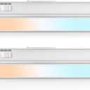 2 Pack 16" LED Hardwired Under Cabinet Lighting, 14W 1000LM, 3CCT (3000K/4000K/5000K), Easy Install Under Counter Lighting for Kitchen CabinetsCloset, Shelves,YT-4201B-16-2