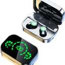 Wireless Earbuds Bluetooth 5.4, 30 Hours Playtime with LED Display Charging Case, Deep Bass Sound, IPX5 Waterproof Earphones Compatible with iPhone, Android and Laptop