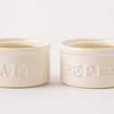 Mud Pie Salt & Pepper Cellar, Off-White, 6" X 3.5" dia