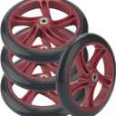 SEUNMUK 4 Pack 8 Inch Scooter Replacement Wheels, Adult Teen Kick Scooter Wheels Solid Replacement Wheels Set with ABEC-11 Bearings for Most Push Kick Scooters, Red